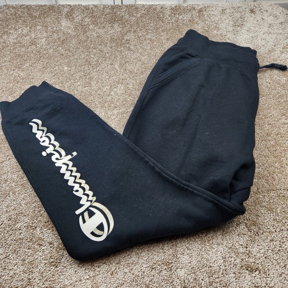 Champion Other - Champion Mens Black Script Camo Logo Jogger Sweatpants GF937 XL